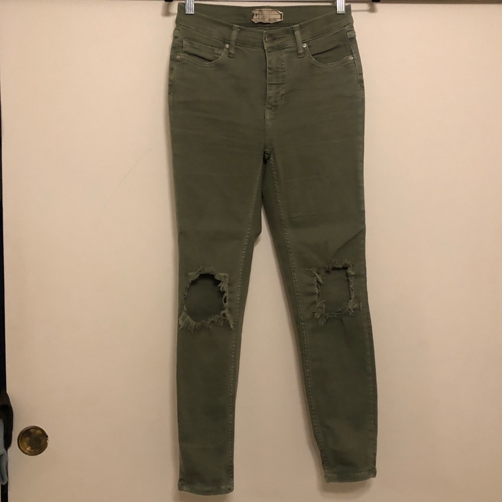 Free People Green Skinny Jeans